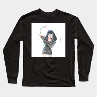 Girl in Black Long Sleeve T-Shirt